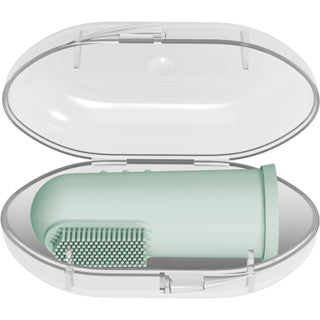 Dr. Brown's Super Soft Silicon Finger Toothbrush with Case for Toddlers, Clear/Grey/Light Green