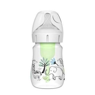 Dr. Brown's Anti-Colic Newborn Options+ PP Wide Neck 5oz/150ml Bottle, Jungle Elephant/Woodland Bunny, 1 Bottle, Level 1 Teat