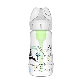 Dr. Brown's Anti-Colic Options+ PP Wide Neck 9oz/270ml Bottle, Multi Dino/Ocean Whale, 1 Bottle, Level 1 Teat