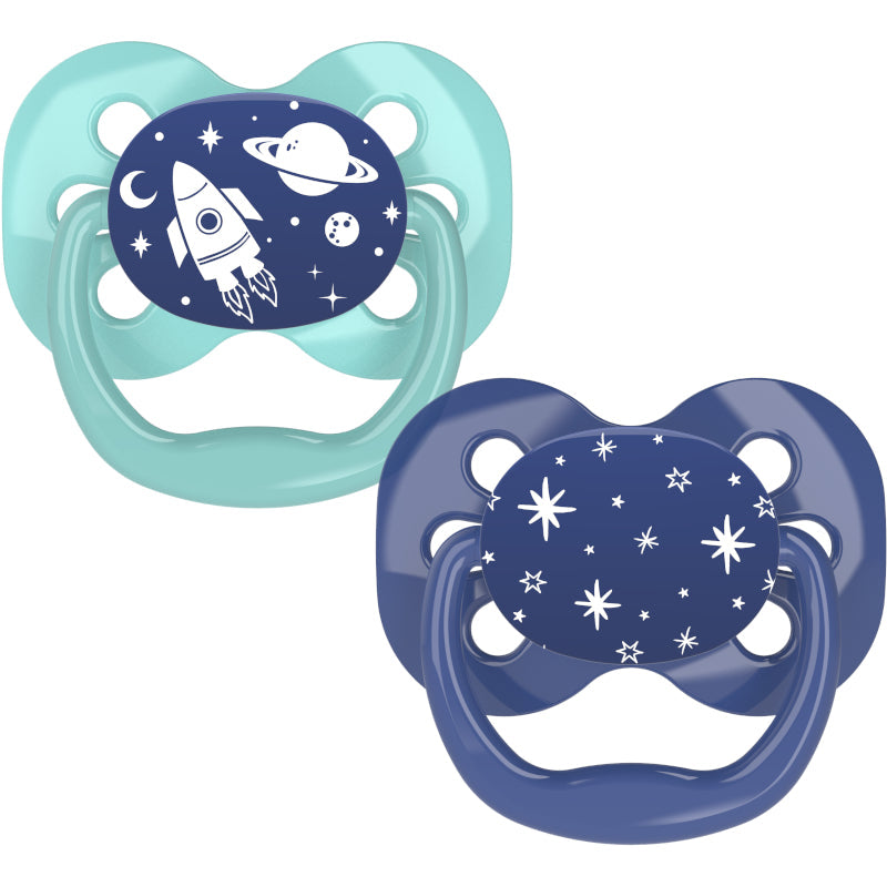 Dr. Brown's Advantage™ Pacifier, Stage 1 for 0-6months, Pink/Blue, 2 Pieces