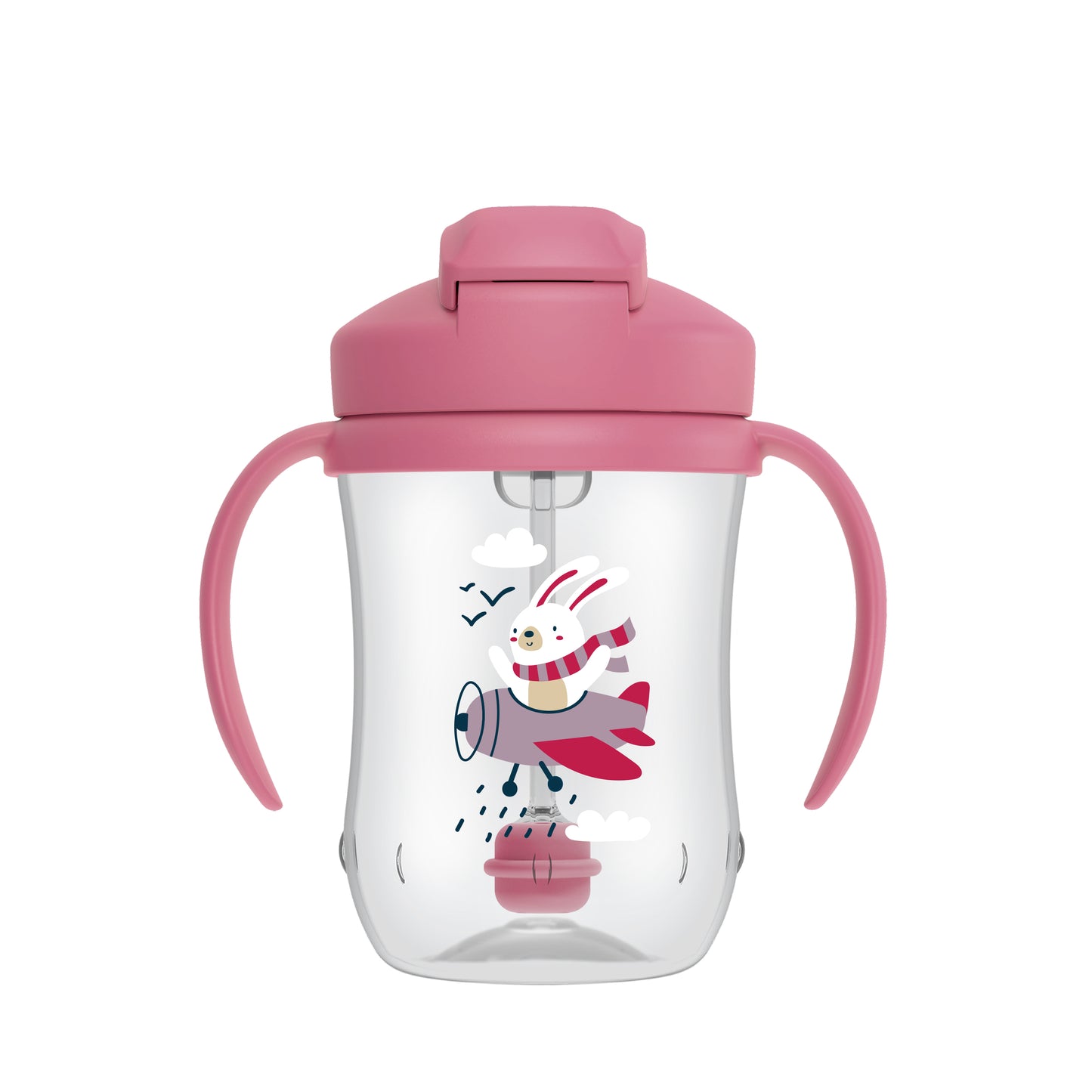 Dr. Brown's First Straw Baby Toddler Drinking Cup 9oz/270ml, Pink/Blue