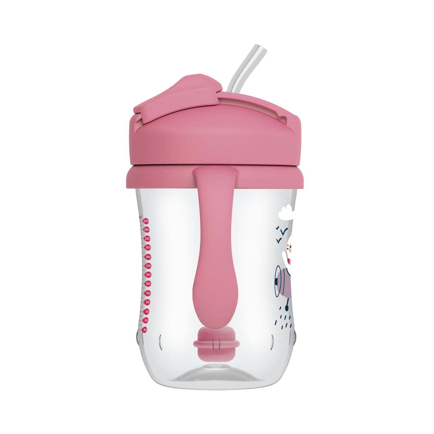 Dr. Brown's First Straw Baby Toddler Drinking Cup 9oz/270ml, Pink/Blue